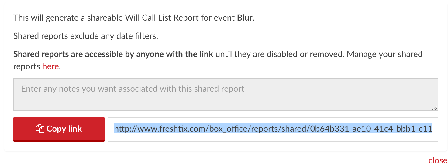 Shared Reports